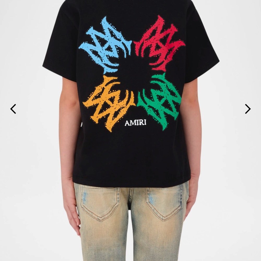 AMIRI Black and Red Short Sleeve Tee